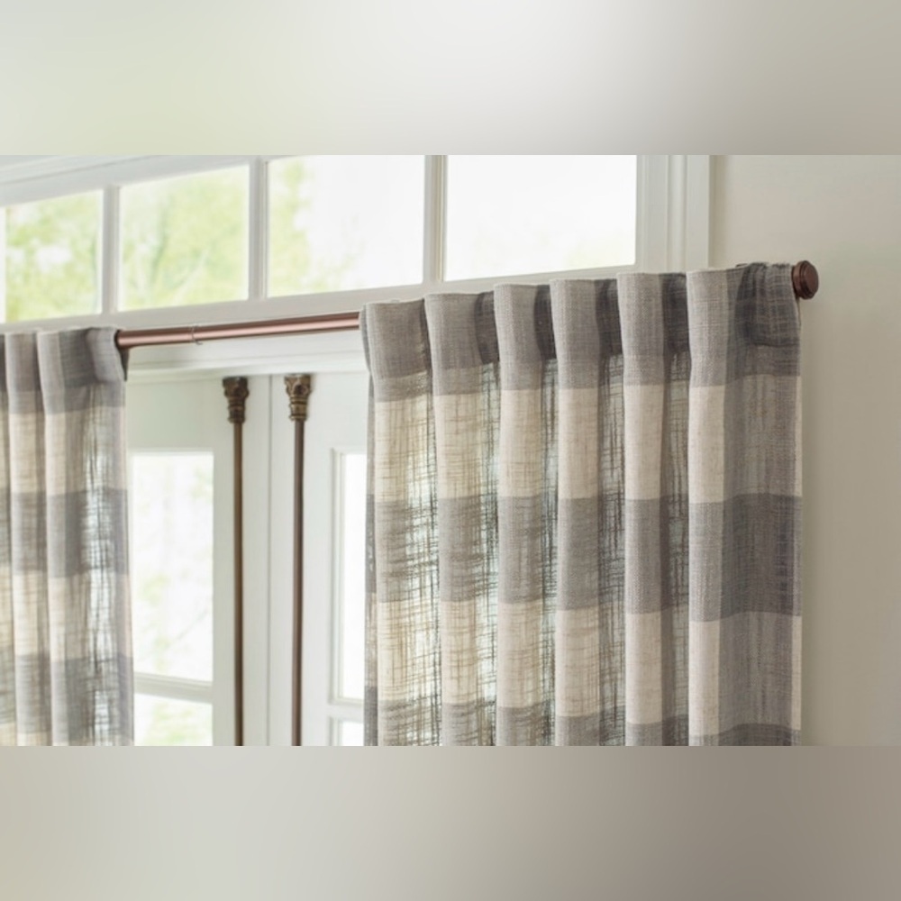 2PK Allen + Roth 50x84-in Grey Light Filtering Back Tab Single Curtain Panel - Picture 3 of 9